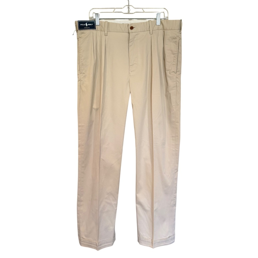 Polo Golf Ralph Lauren Fairway Fit Pleated Chino Pants Mens 36/32 Tan Activewear